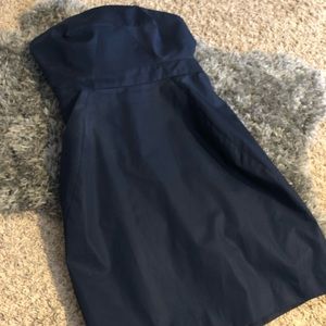 Strapless short navy blue dress, size 6 J. Crew